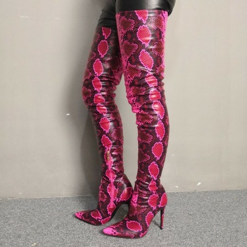 knee high leopard print boots